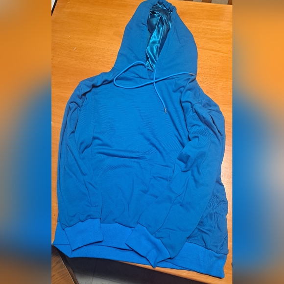 Teal Satin lined hoodie - Picture 2 of 5